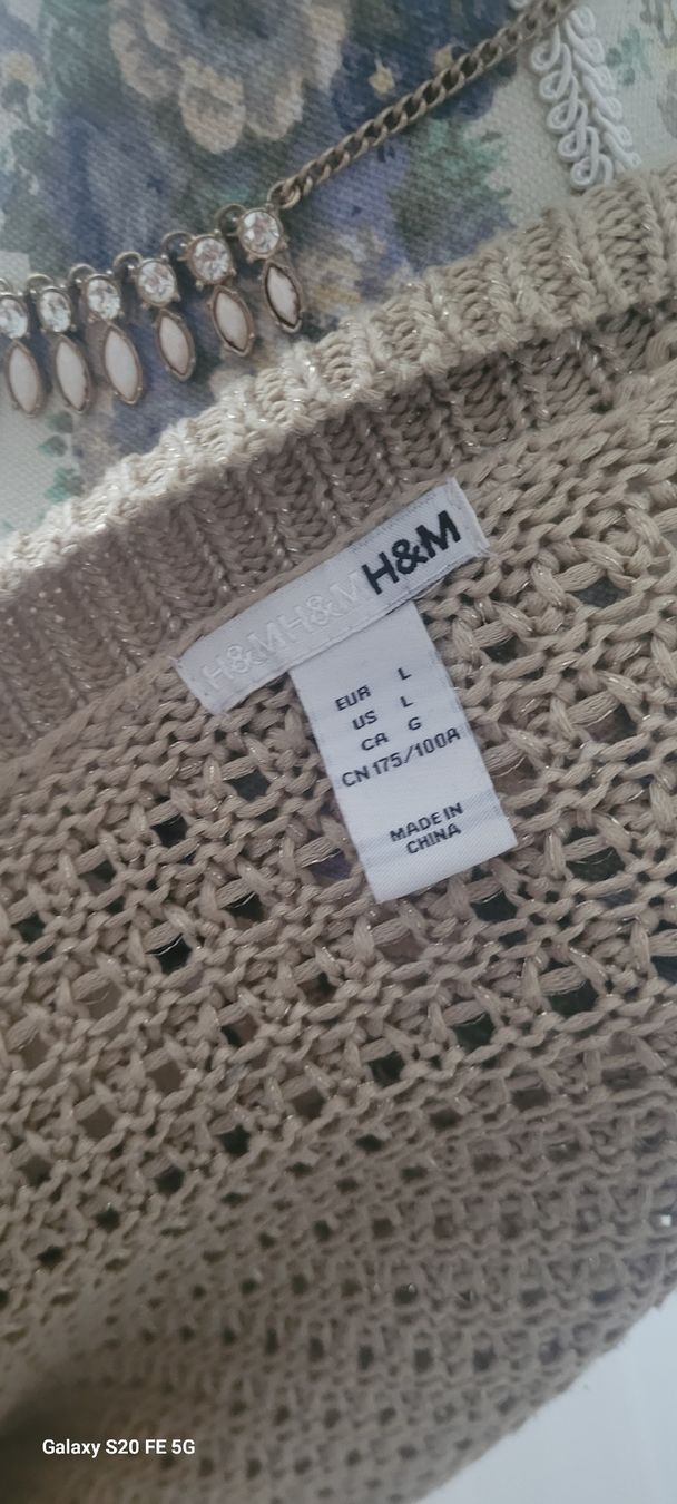 H&M Bolero: Strickjacke Cardigan Beige mit Glitzer Gr.L – Usato da Oberaach venduto da Svea11 6