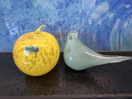 Stockolms Glaskunst Schweden Glasvogel Apfel Glas Gartendeko