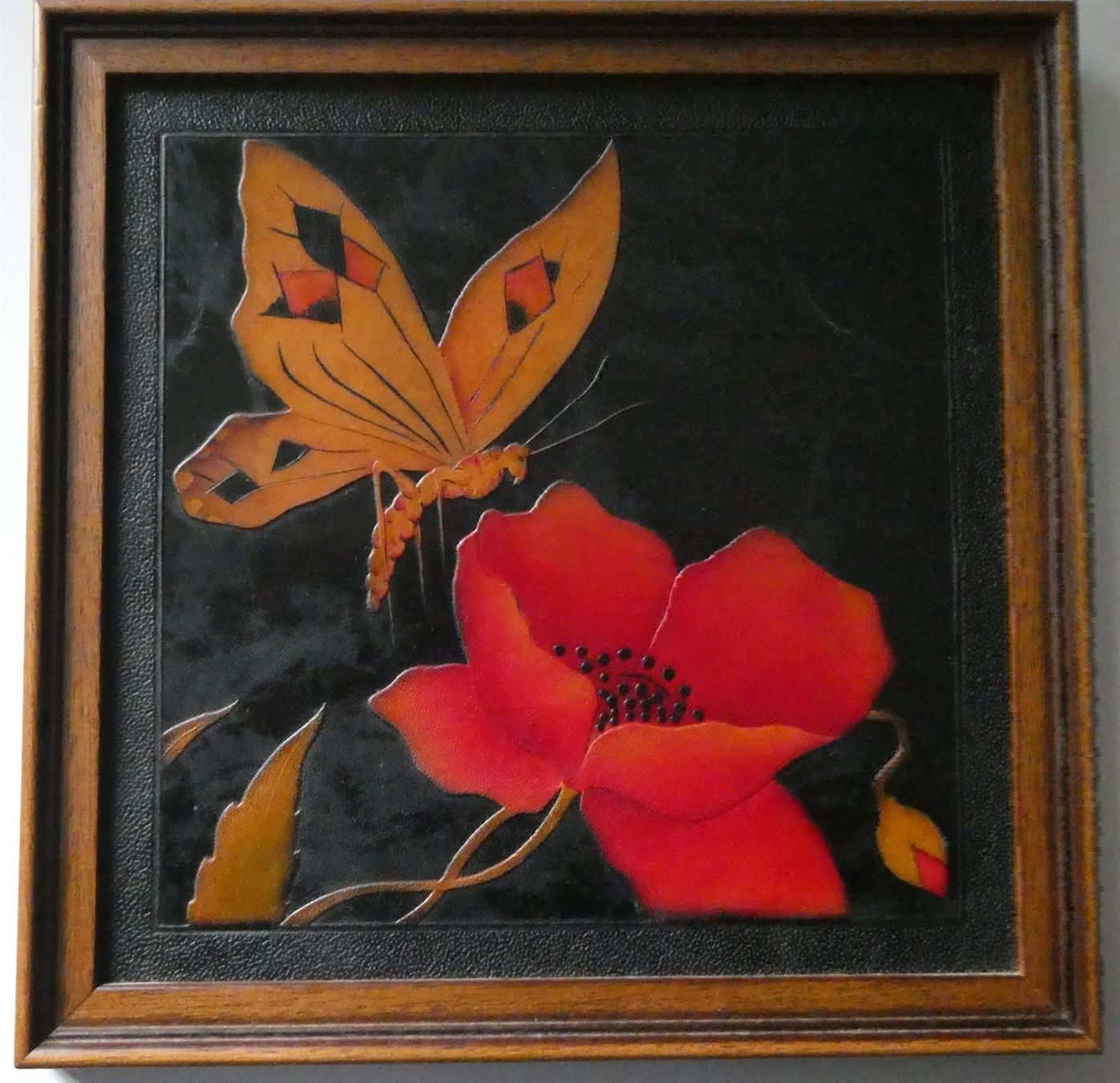 Posters & Illustrations: Bild Schmetterling Mohnblume Lederteile – D'occasion à Frauenfeld par ZAZ12 6