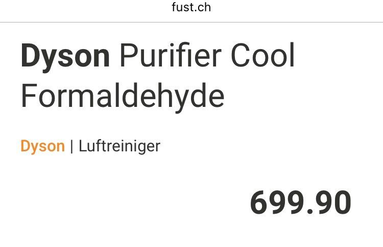 Dyson Ventilatoren: Dyson Purifier Cool Formaldehyde, neu, NP 699 – Neu (gemäss Beschreibung) aus Cham von I7I7 1