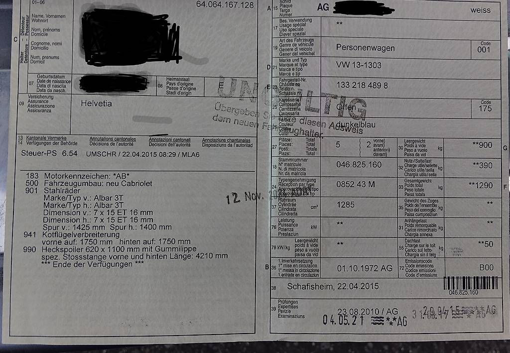 Automobili: VW Käfer Albar cabrio  – Usato da Herznach venduto da Rumbas1964 4