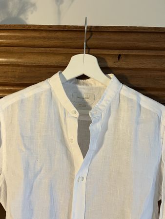 Leinenhemd, weiss, Gr. S, Massimo Dutti