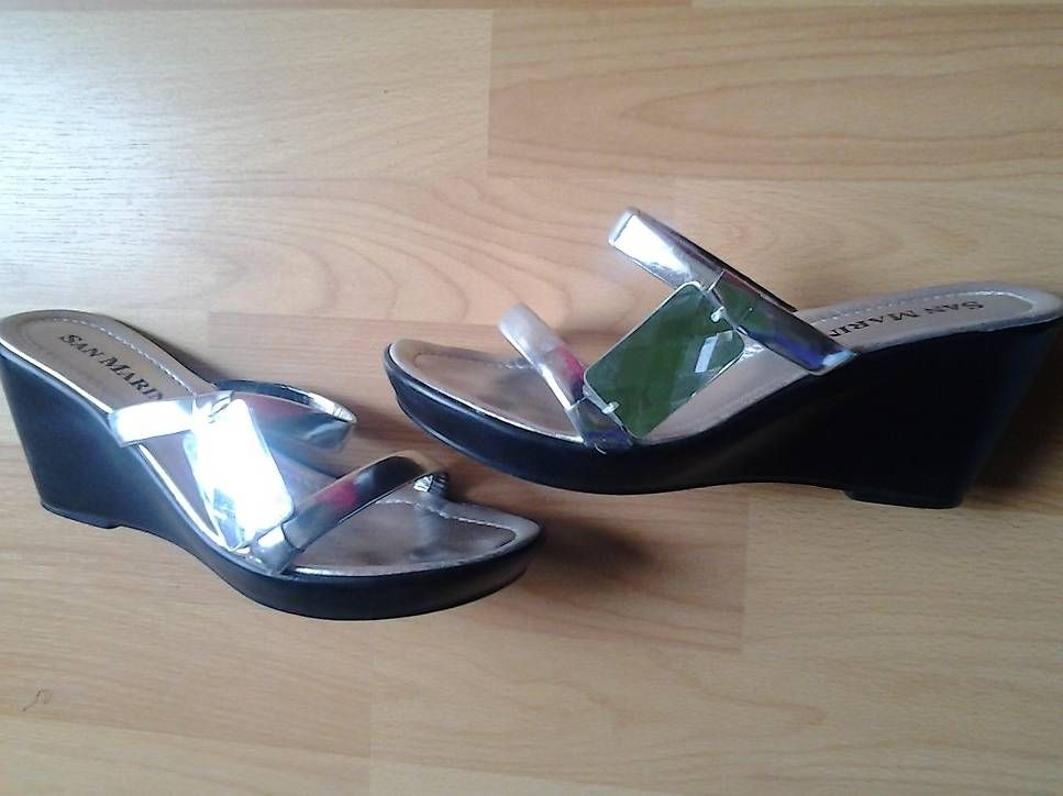 Chaussures femmes: Sandale argent gr. 38 - Sandalen grosse 38 – D'occasion à Icogne par luna.16 2
