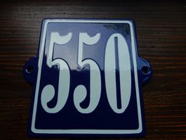 älteres emaillliertes Hausnummer Nummernschild 550 top!