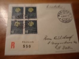 R-Brief 1947, Rheineck, 4erblock Juventute