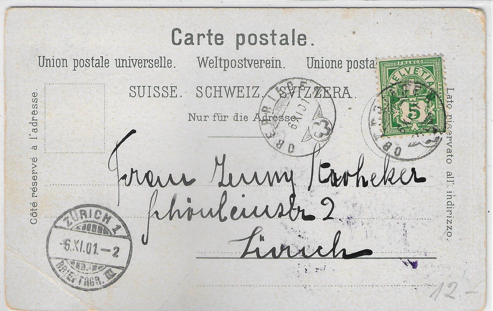 Cartoline postali: Gruss aus Thalweil Thalwil 1901 – Usato da Ettingen venduto da Kartenplanet 1