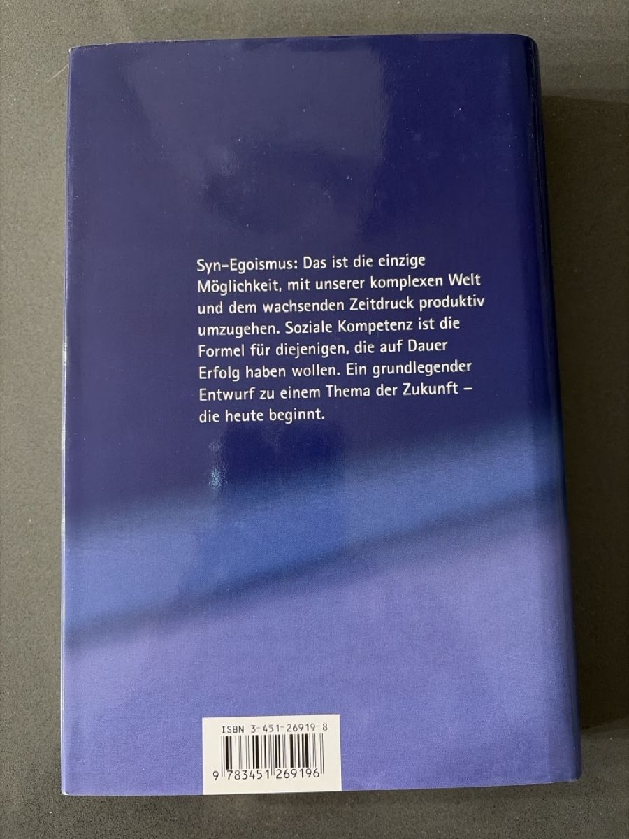 Libri: Syn Egoismus Nachhaltiger Erfolg durch soziale Kompetenz – Nuovo (secondo la descrizione) da Winterthur venduto da may_7vq8 1