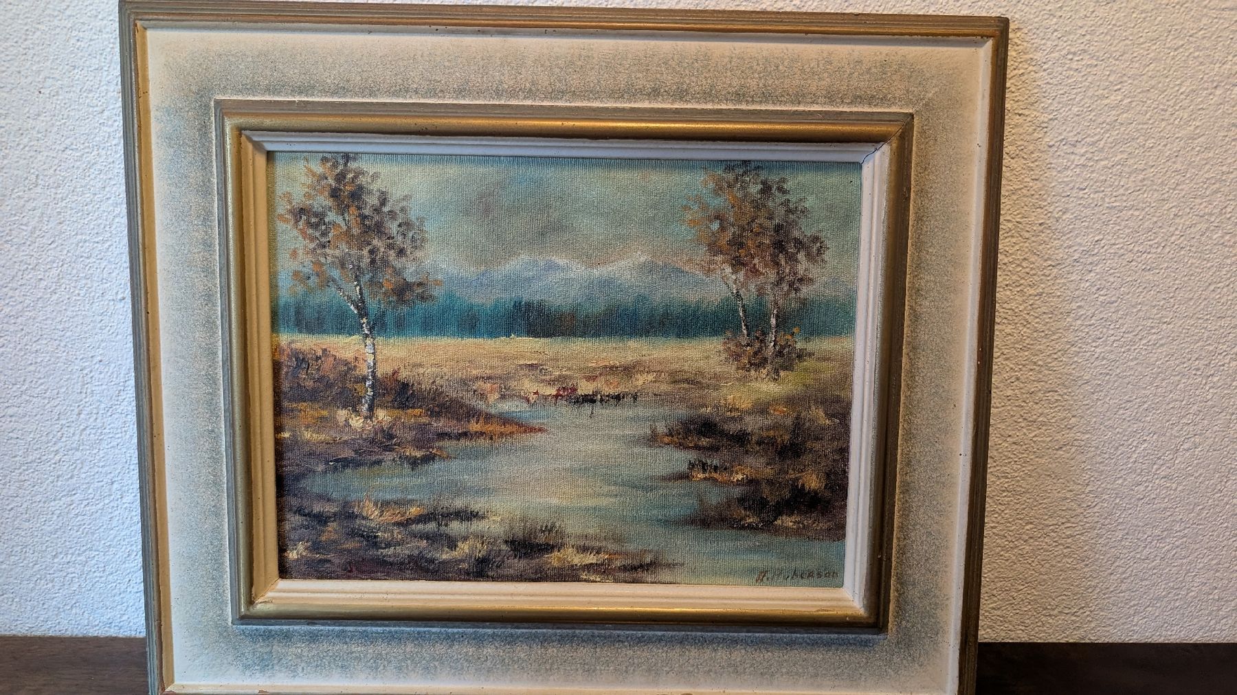 Dipinti: Gemälde mit Herbstlandschaft, signiert – Usato da Rorschach venduto da Obi-Wan85