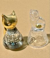 Two Crystal Cat Figurines: Charming Home Decor Pieces