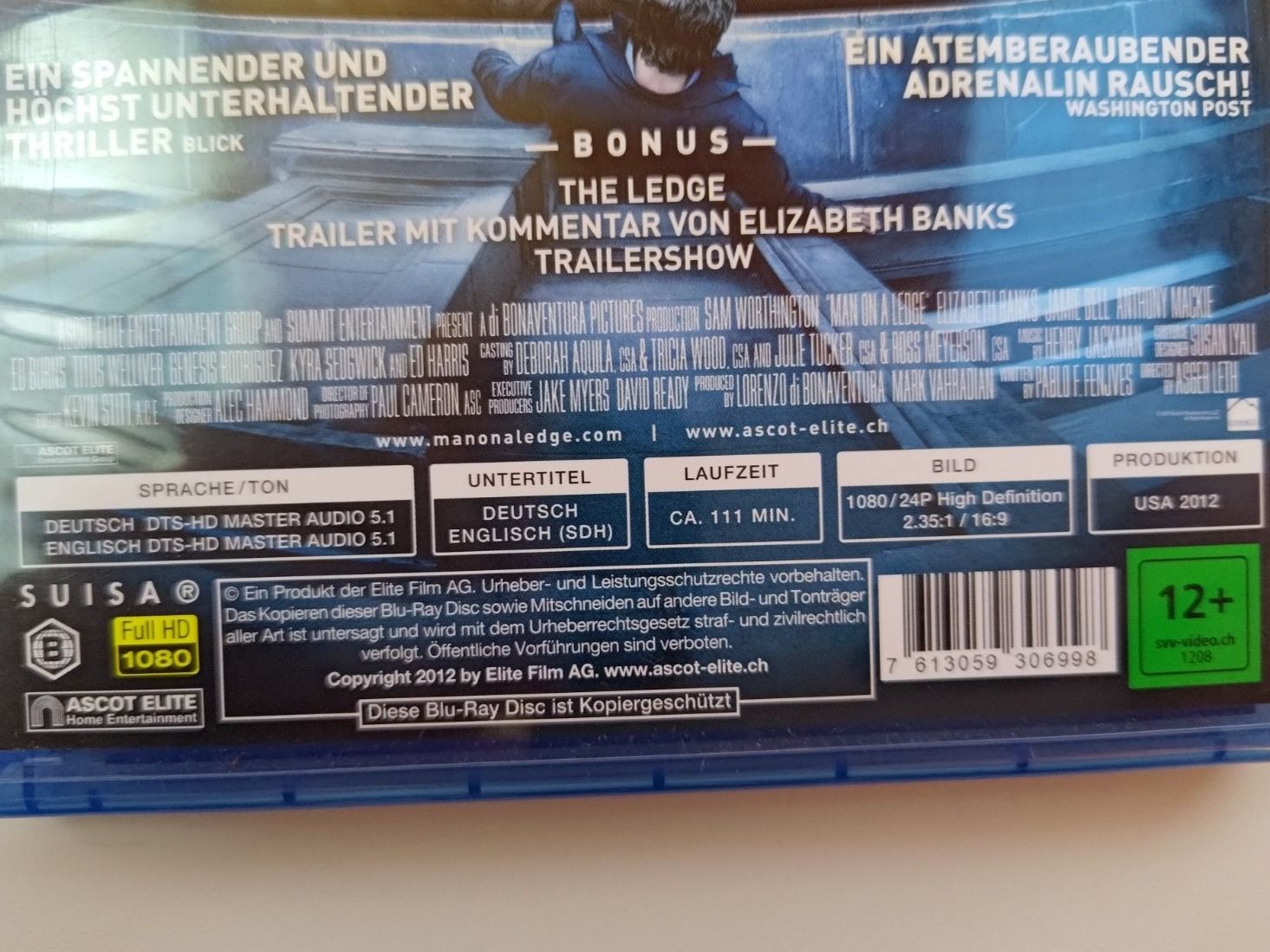 Tutti i DVDs: Man on a Ledge – Usato da Liestal venduto da Kratzilla 3
