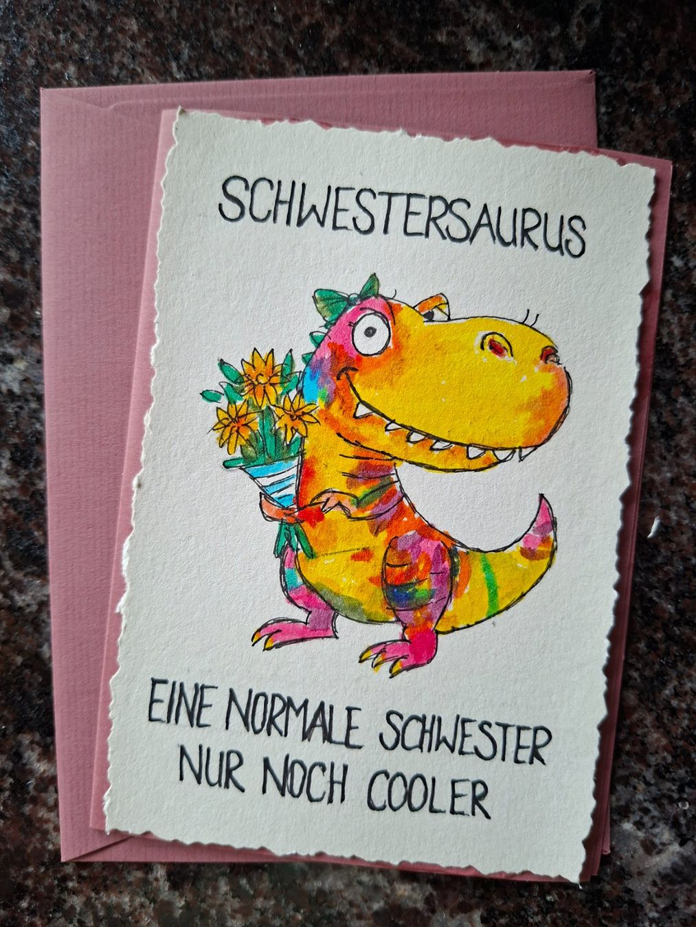 Cartoline: Handgemachte Karte Dinosaurier Aquarell – Nuovo e nell'imballaggio originale da Erlinsbach venduto da pfunky