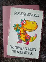 Handgemachte Karte Dinosaurier Aquarell