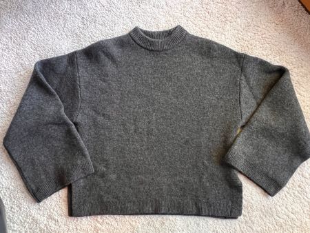 H&M Premium pull anthracite laine XS oversize