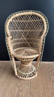 Vintage Puppenstuhl/Dekostuhl aus Rattan