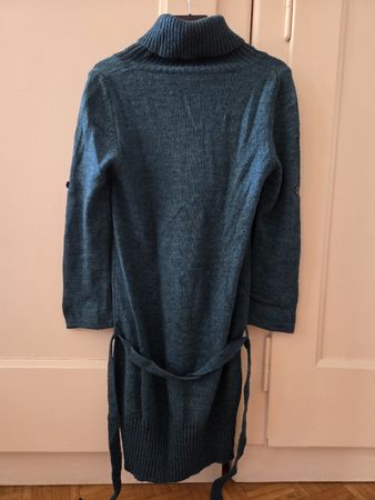 Robe pull alpaga laine Made in Italy bleu pétrole