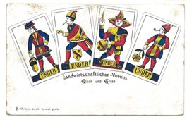 Kartenspiel - Jassen - 4 Purä - Glück und Gruss - 1912 rar !