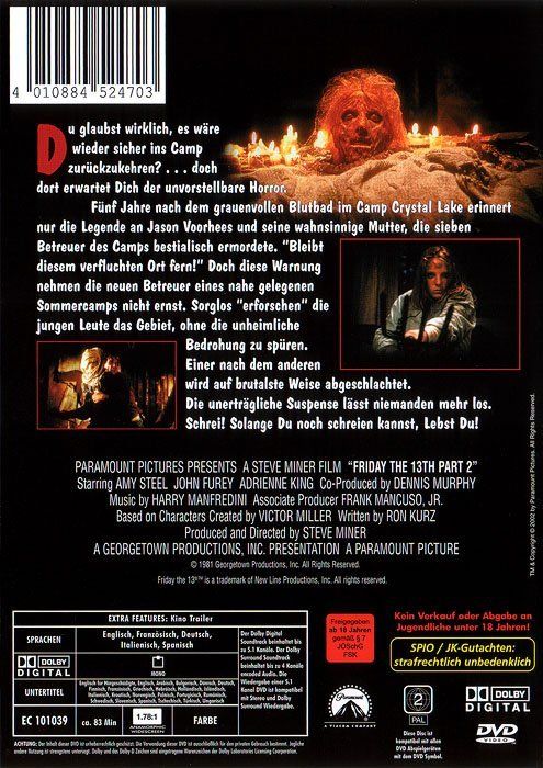 Tutti i DVDs: Freitag der 13.: Teil 2 (FSK-18) – Nuovo (secondo la descrizione) da Volketswil venduto da Fraese1 1