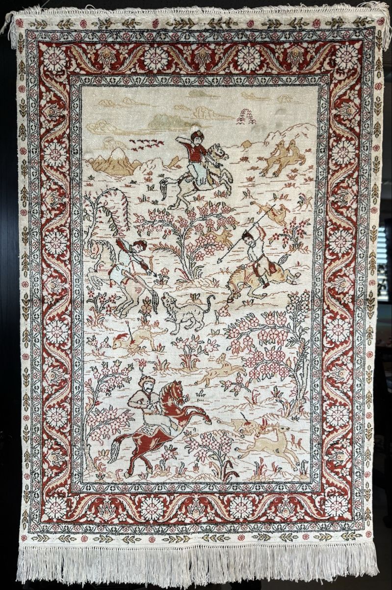 Tappeti: Seide Teppich Wandteppich 94x64.cm – Usato da Büron venduto da Filadefia-888 1