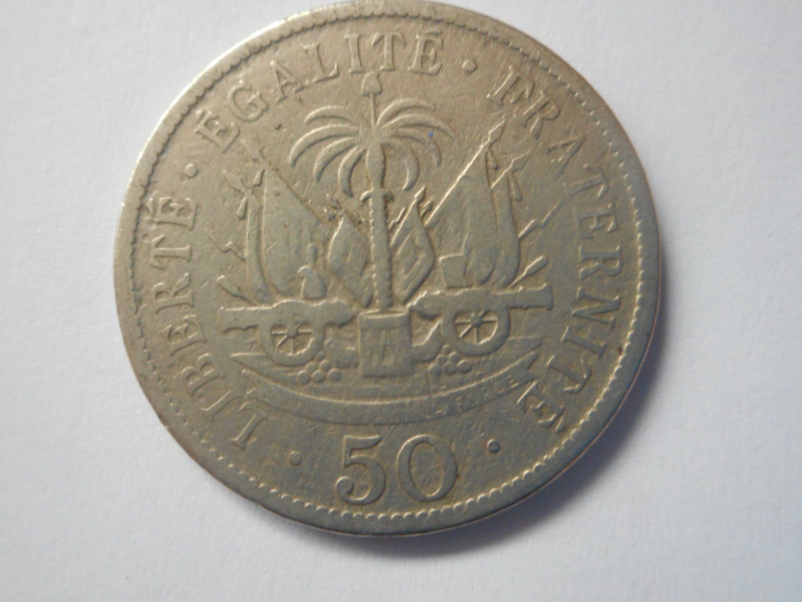 Tutti le monete: 1908  50 Centimes    D`Haiti   selten – Usato da Kriegstetten venduto da pizlad2010 1