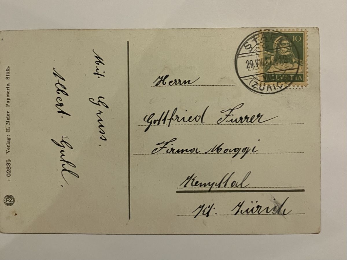 Cartoline postali: Alte Ansichtskarte von Stäfa am Zürichsee – Usato da Bauma venduto da Baumer71 1