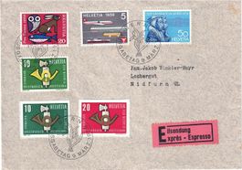 FDC mit Blockausschnitten und Satz 1959