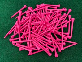 100 Golftees 70mm Holz, pink „neon“