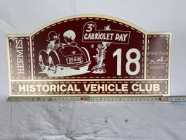 Plaque rallye publicité Hermès vintage Véhicule 