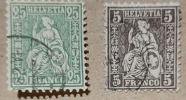 Sitzende Helvetia mit Faserung