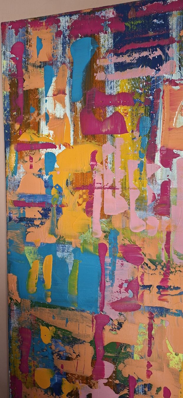 Dipinti: Gemälde, bunte Farben, Kunstwerk, handmade 57×75 – Nuovo (secondo la descrizione) da Riehen venduto da Steinbock1970 6