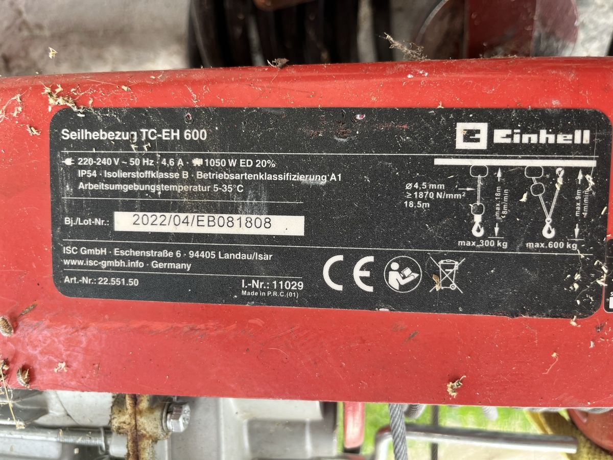 Einhell Sonstiges zum Lager & Transport: Seilhebezug TC-EH 600 – Gebraucht aus Kirchberg BE von Peacemaker02 1