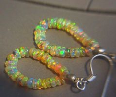 Ohrenschmuck, Funky Ethiopian Welo Fire Opale TOP!