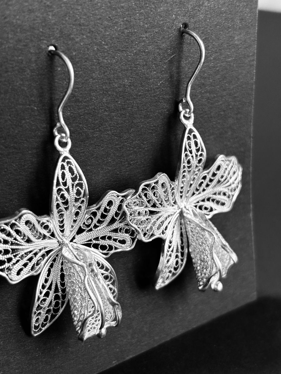 Orecchini pendenti & Orecchini a lobo: Orchidées en argent  – Nuovo e nell'imballaggio originale da Lausanne venduto da jul_6n86 3