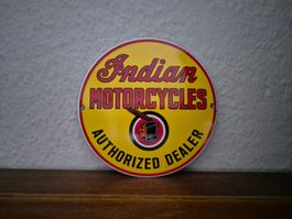 Emailschild Indian Motorrad Werkstatt Service Emaille Schild