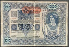 Originale 1000 Kronen Banknote von 1902 - Selten!
