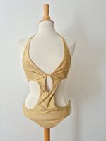 BIKINI M 38 WOLFORD SWIMWEAR GOLD BODY BADEKLEID TOP ZU JACK