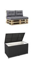 Rattan Kissenbox + Palettenkissen