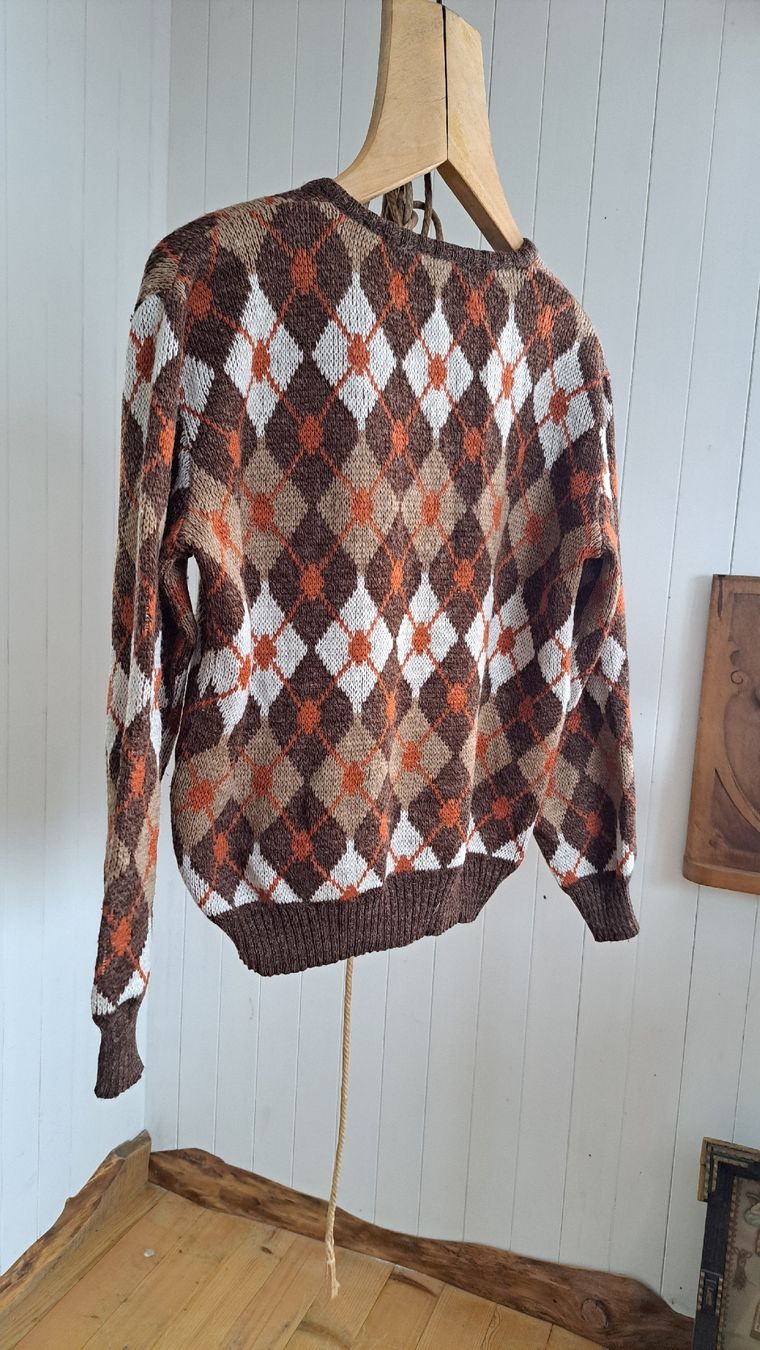 Maglioni & Felpe: Vintage 80s Strickpullover V-Neck Argyle M Pullover Raute – Usato da Mollis venduto da Fauchi99 2