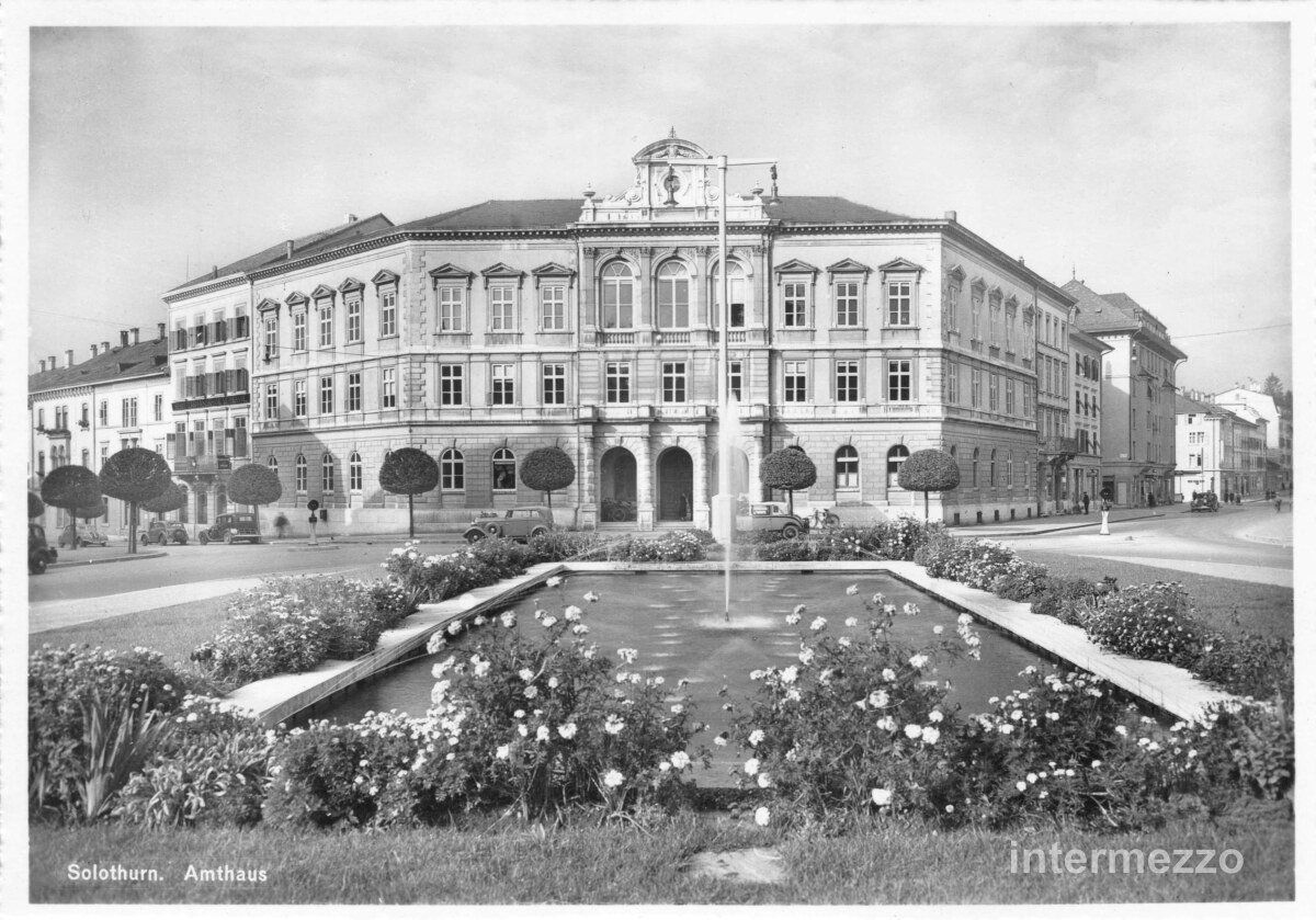 Cartes postales: Solothurn // ca. 1930 Amthaus Oldtimer alte Autos – D'occasion à Basel par intermezzo12