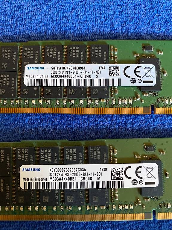 Memory / RAM: Samsung / Supermicro 64 GB DDR4 ECC Server-RAM  2×32 GB – Gebraucht aus Zeiningen von rot_2xls 1