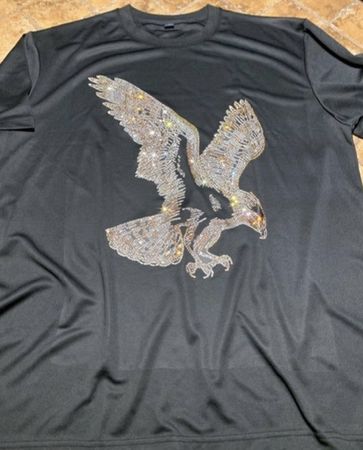T-shirt nera con aquila -tg M/L-unisex- nuovo