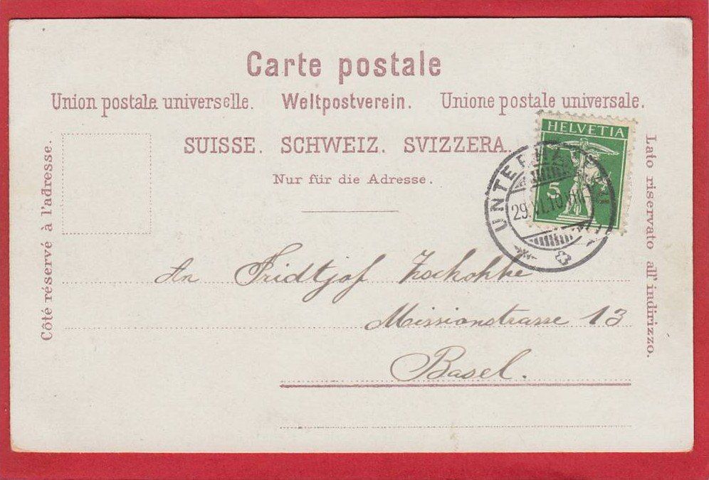 Cartoline postali: HALLAU, TRACHT, WAPPEN, 1910 – Usato da Grüningen venduto da Kartenlaube 1