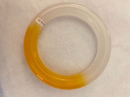 “Mutton Fat White” & “Amber Jade” Jadeite Bracelet 65mm