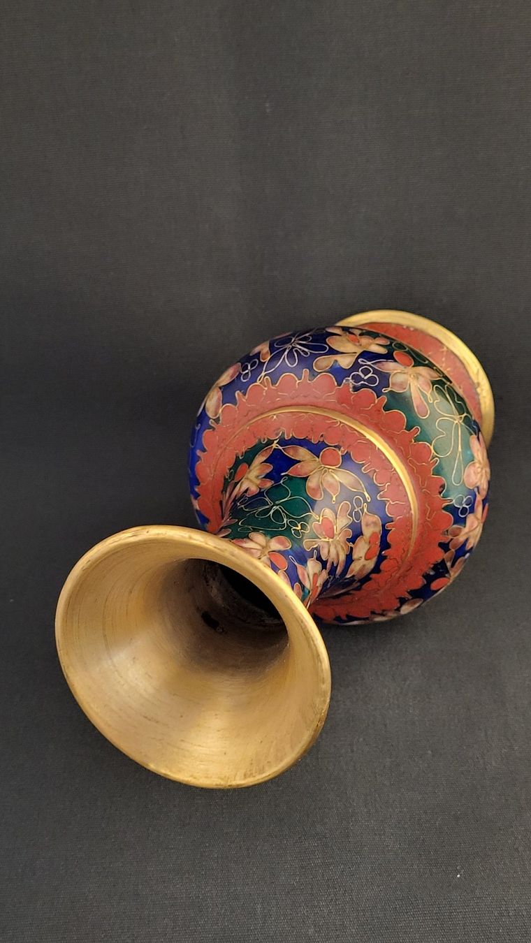 Vasi & Recipienti: Cloisonne-Vase mit Blumen – Usato da Basel venduto da spinne02 4