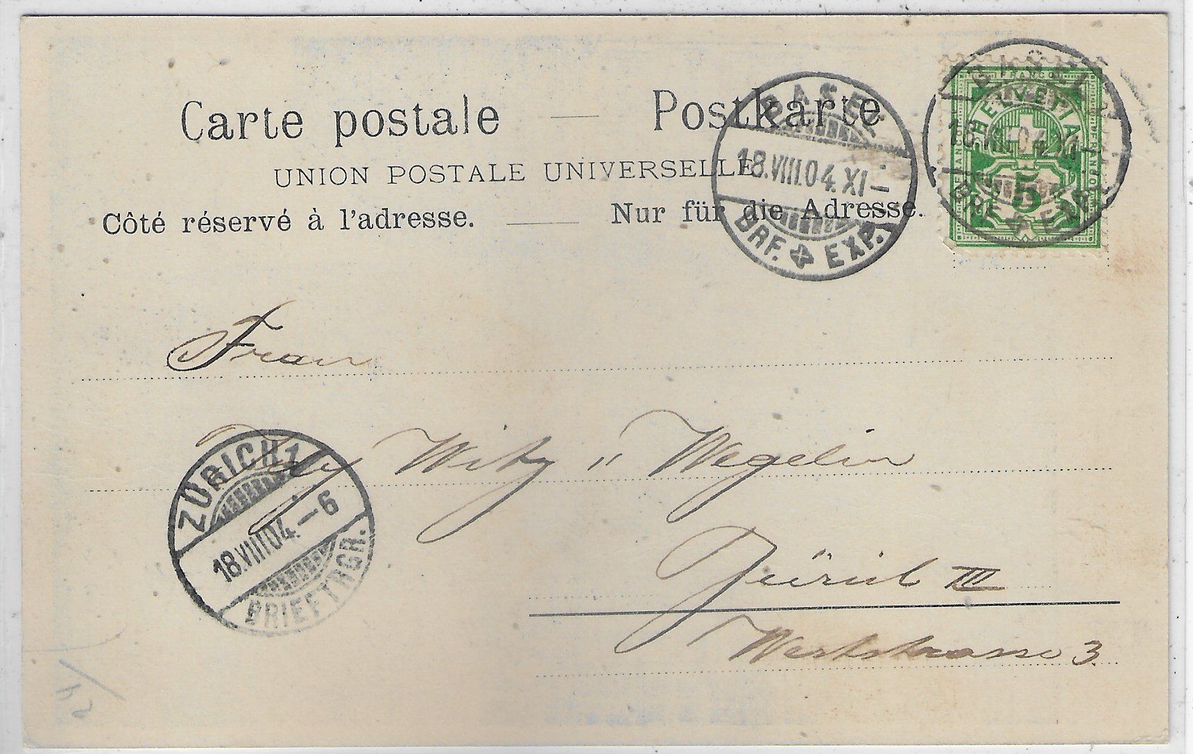 Cartoline postali: Rathaus mit Freie Strasse in Basel - animee – Usato da Ettingen venduto da Kartenplanet 1