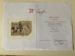 Orginal Lithographie Rolf Knie Pferdestall