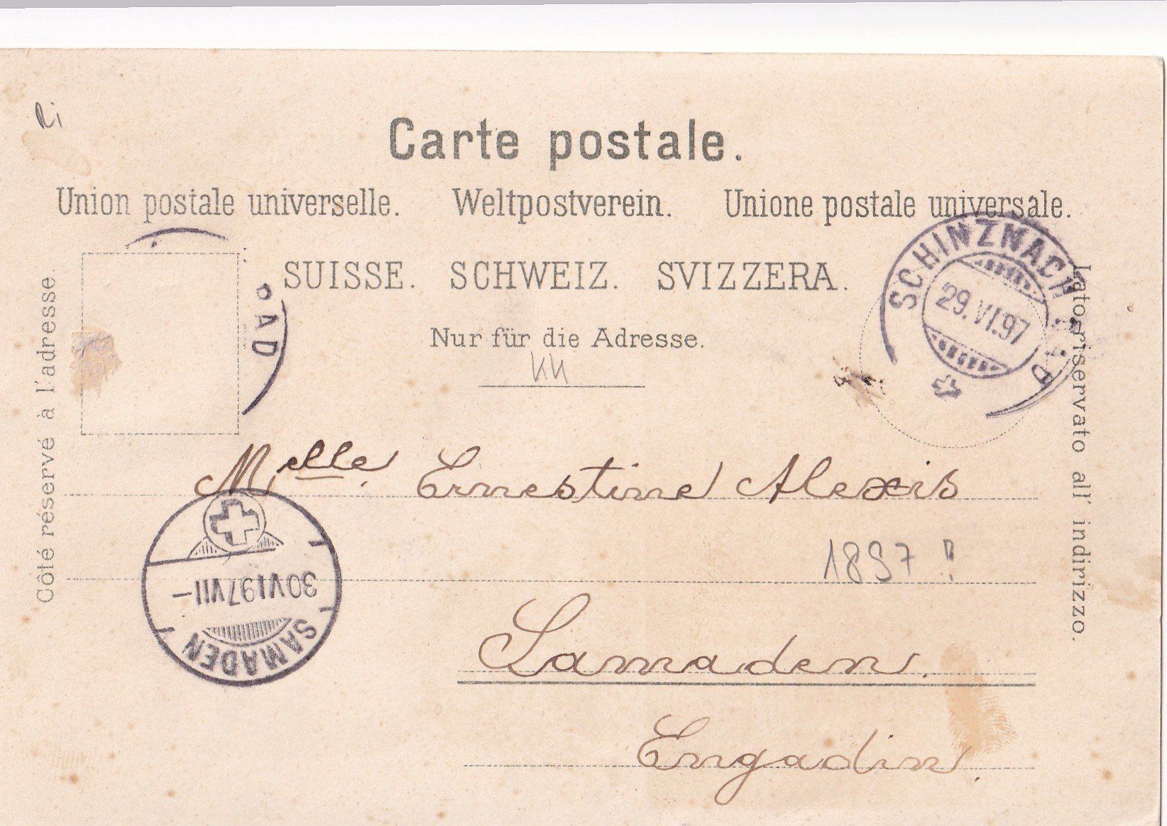 Cartes postales: Schinznach braune Lithografie 1897 – D'occasion à Olten par clotaldi 1
