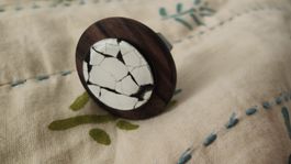 Ring Holz Mosaik verstellbar stilvoll