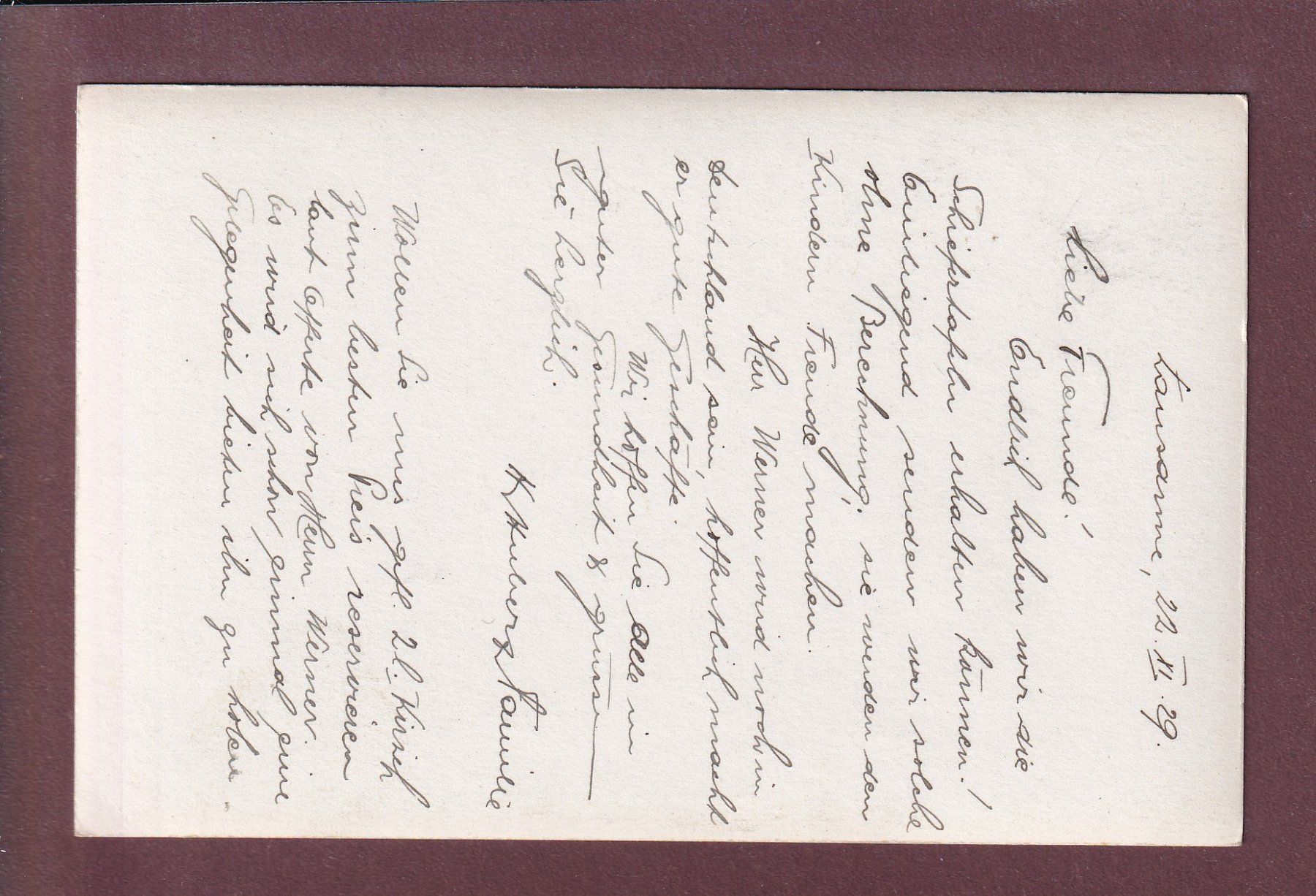 Ansichtskarten: FAIDO - 1929 – Gebraucht aus Pully von nicecards 1