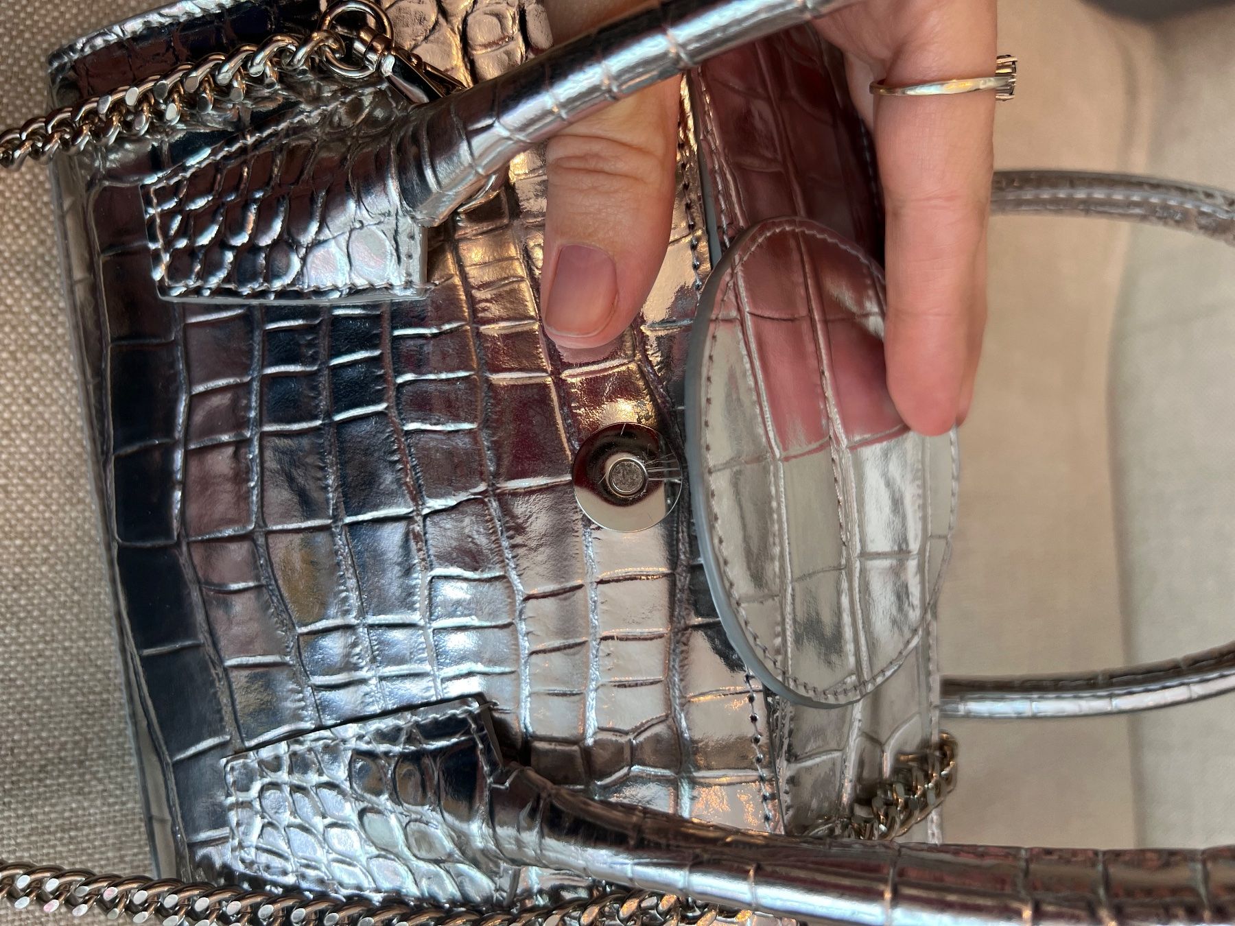 Borse da donna: Silver Croco Mini Bag by Vikele Studio – Nuovo e nell'imballaggio originale da Goldau venduto da Kseniya123 3