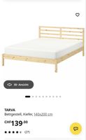 Bett & Matratze IKEA Tarva Kiefer Masse 140x200 cm natur